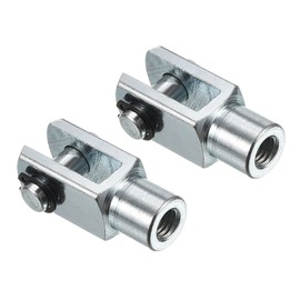PATIKIL M8x1.25 Air Cylindrical Rod Clevis End, 2 Female Threads, Y Connector, 42mm Length, For Air Cylinder Foot Mounting, Silver