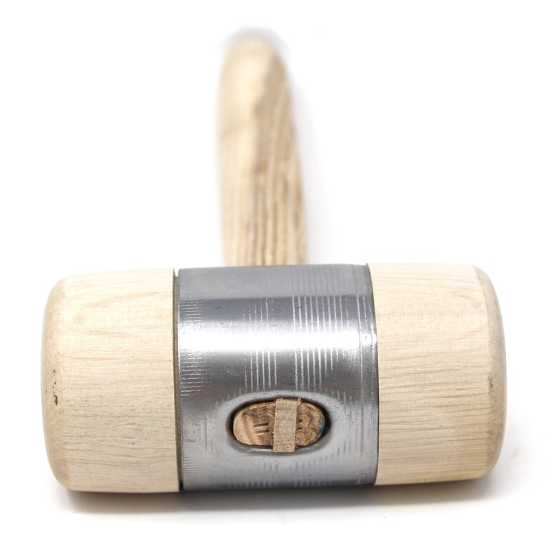 Stubai 278515 Wooden Hammer with Metal Ring Jacket, Silver/Beige, 50