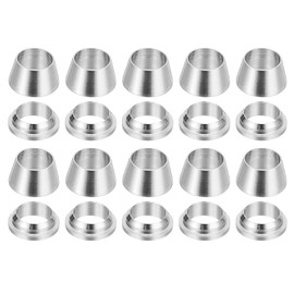 PATIKIL 6mm Tube OD 304 Stainless Steel Compression Tube Fitting Sleeve, 20 Pack Double Ferrule Ring Tubing Fitting Assortment Kit, Silver