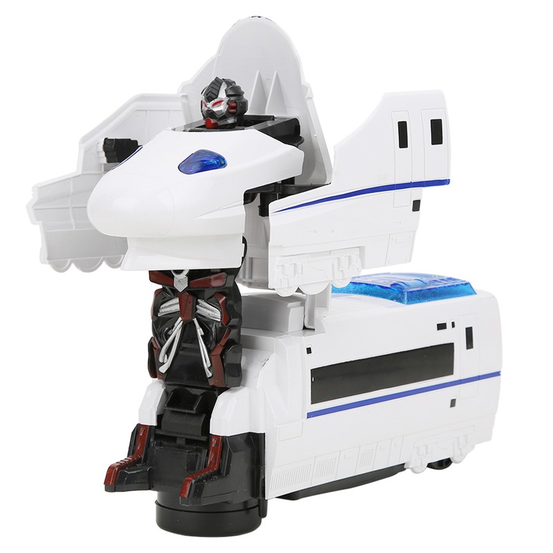 Children Simulation Universal Wheel Train Model Transform Educational Kid ToyWhite