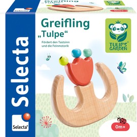 Selecta 61074 Tulips Garden Grasping Toy Tulip 9.5 cm Wooden Multi-Coloured