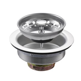ZM Kitchen Sink Stainless Steel Basket Strainer with Drain Assembly, 3-1/2 Inch Sink Drain Stopper Plug