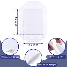 50 Pieces Transparent Film Dressing Essentials Picture Frame Style with Label Waterproof Wound Bandage Shower Waterproof Patch Adhesive Patches Shower Aftercare Bandage (4 x 4.75 Inch)