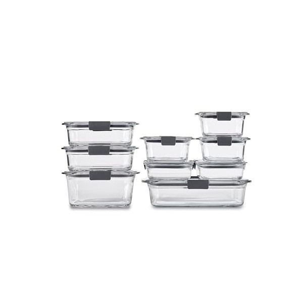 Rubbermaid Brilliance Glass Food Storage Containers, Assorted Sizes, Set of