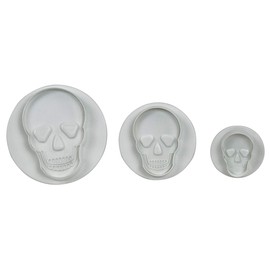 PME SKU202 Novelty Plunger Cutters-Skull Set of 3, AMS Plastic,White