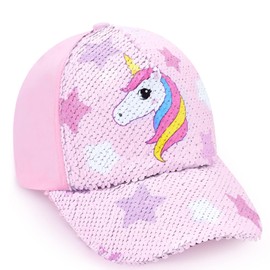 WAWSAM Kids Baseball Hat Unicorn Baseball Cap for Toddler Trucker Hat for Girls Ages 4-8 Adjustable Snapback Cap Pink