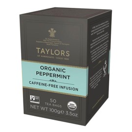 Taylors of Harrogate Organic Peppermint, Herbal Tea, Pillow Tea Bags, 50 Count (Pack of 6), Clean, Pure and Refreshing, Caffeine-Free, Enjoy Hot or Iced, 300 Teabags Total