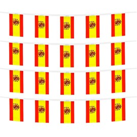 FFILL Spanish Banner Flag String, Spain Mini Flag Small Banner, for Party, Shops and Bars Decorations, and International Day Celebrations.- (Spain)