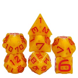 cusdie Polyhedral DND Dice Set Resin Dice Cheese Dice for Dungeons and Dragons Role Playing Game(RPG),Pathfinder,Table Game,Board Games (Cheese)