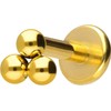 PIERCINGLINE Titanium Labret Stud Internal Thread | 3 Balls |
