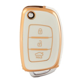 OFFCURVE Car Key Cover Car Key Case Key Fob Cover Car Key Protector 3 buttons Suitable for Hyundai i10 i20 i30 i40 ix20 ix25 ix30 ix35 ix45 ix55 Elantra Sonata Tucson Santa Fe Accent Creta Verna