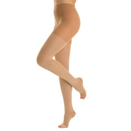 Relaxsan M2180A (Beige 2-M) Soft microfibre open-toe medical compression tights - Class 2 (23-32 mmHg)
