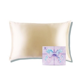 ESASILK 100% Mulberry Silk Pillowcase with 100% Viscose Made from Bamboo Underside, 22 Momme Silk Pillowcase for Hair and Skin, 20X30'' Pillow Cover with Zipper, 1 Pack(Khaki, Queen)