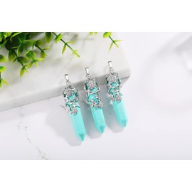 XIANNVXI Chain Women's Rose Necklace for Women Crystal Necklace Pendant Natural Crystal Healing Necklace Point Spiritual Gemstone Reiki Jewellery Gift, Crystal Stainless Steel, No Gemstone