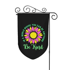 Uanvaha Be Kind Quote with Flower Garden Flag Vertical Double Sided House Flags Home Polyester Banners 12.5x18 Inch for Outdoor Decor Lawn