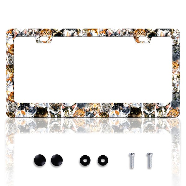 Cute Cat License Plate Frame Pet Animal License Plate Holder