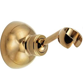 TINTON LIFE Universal Bathroom Adjustable Shower Head Wall Mount Holder Base Removable Bracket Shower Head Adapter for Kids or Adults(Semicircle Titanium Gold)