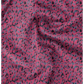 Soimoi Pink Rayon Fabric Leopard Animal Skin Print Fabric by The Yard 42 Inch Wide