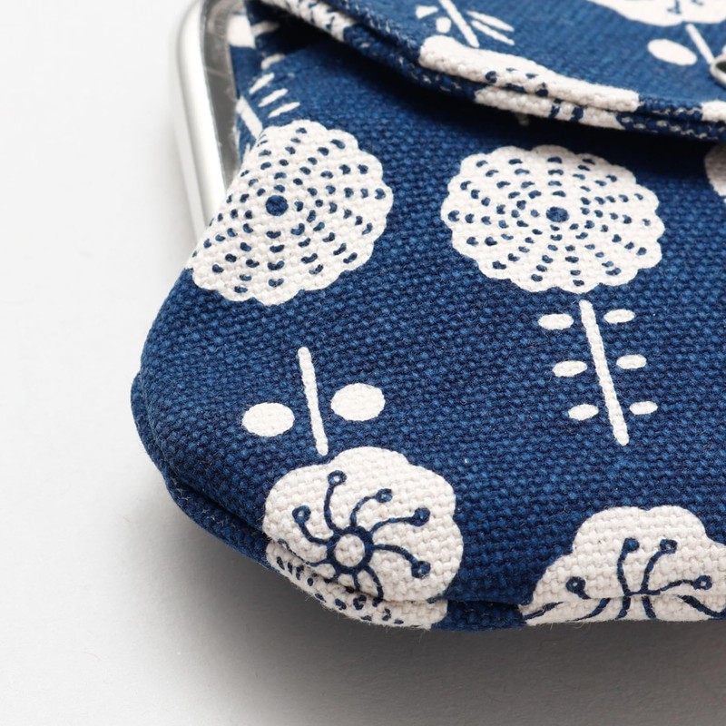 倭物や　カヤ 【Kaya】 Retro Eastern Europe Motif Double GAMAGUCHI Clasp Purse,7JMP9104,Blue.,