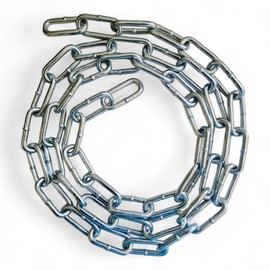 Heavy Duty Rust and Corrosion Proof Galvanised Metal Link Chain Stainless Steel for Bike Lock Padlock Security Gate Fence Gym Weight Lifting Extra Strong Long Length Welded (5MM, Chrome, 0.5 Metre)