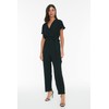 TRENDYOL Women's Belted Chest Collar Jumpsuit, black
