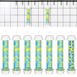 Qualirey 8 Pcs Sticky Fly Trap Fly Stick with Hanging Hook Adhesive Flying Catcher for Indoor Outdoor Trap Houseflies and Flying Insects Mosquito Bee Wasp Moth (Camouflage Style)