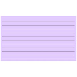 Colonial Cards: 150 Color Cardstock 3" x 5" Index Cards, Light Purple, Lined Landscape Format