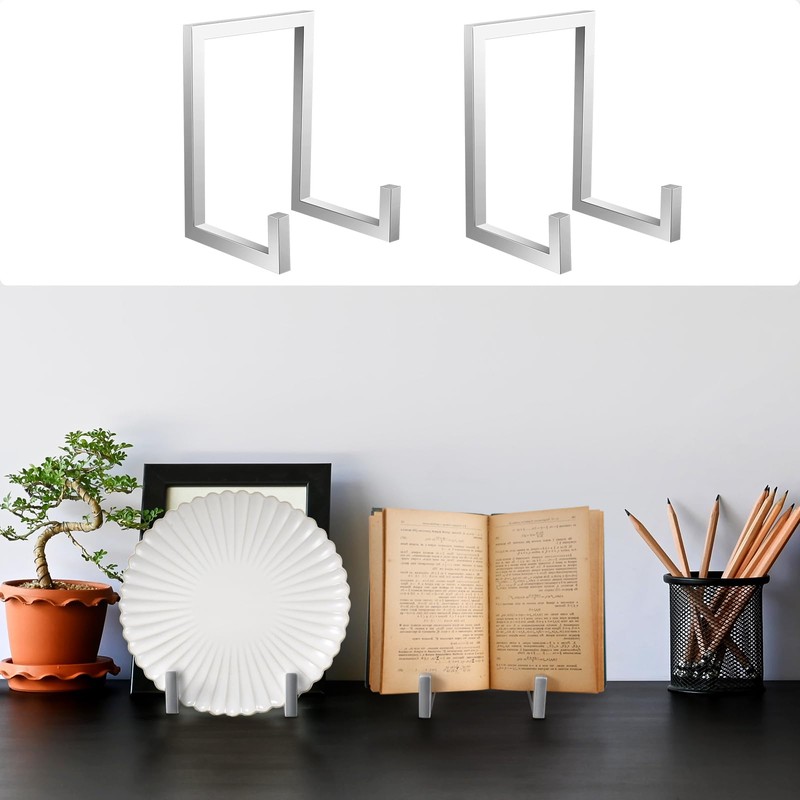 Sweetude 2 Pcs Large Plate Stands for Display Metal Frame