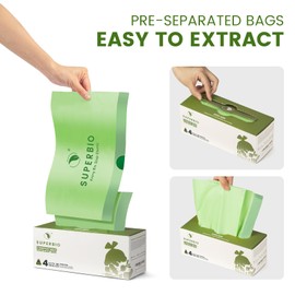 SUPERBIO 4 Gallon Compostable Drawstring Food Scrap Bags,15.1 Liter, 40 Count, 0.9 Mil,Heavy Duty Waste Bags, BPI, Seedling and OK compost INDUSTRIAL