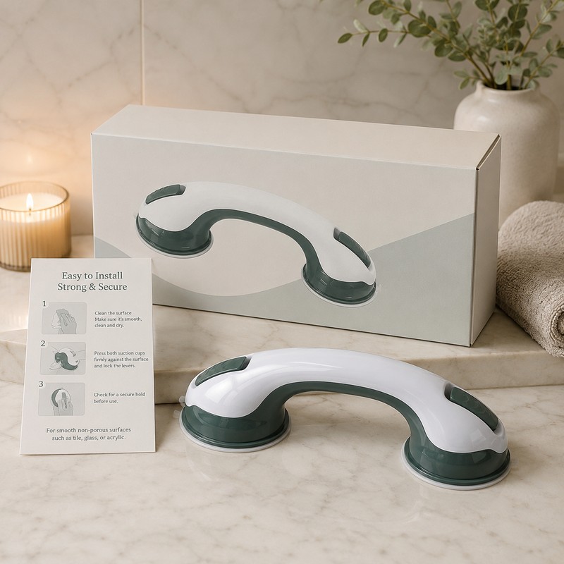 Suction Shower Grab Bar for Bathroom Support – Tool-Free Safety