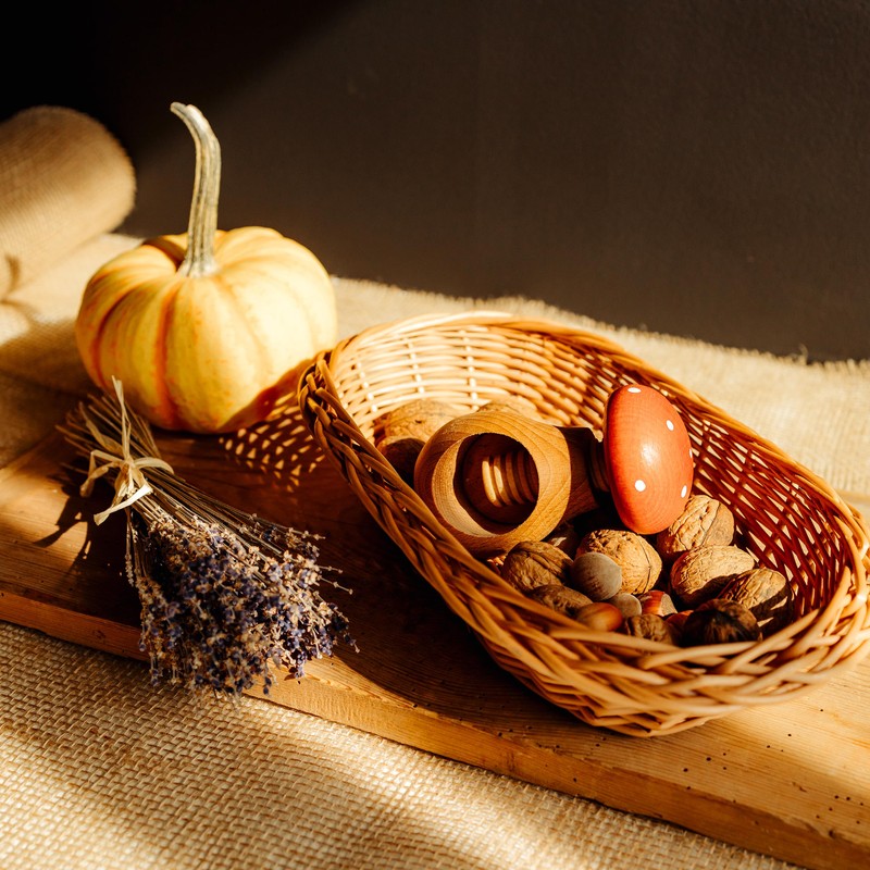 Creative Home Wooden Nutcracker | Toadstool Shape | 10 x