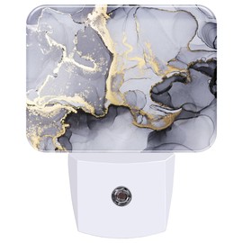 AKKAVNIA Night Light Abstract Marble Texture Plug-in Wall LED Night Lamp with Dusk-to-Dawn Smart Sensor Lamp for Adult Bedroom Living Room Hallway Kitchen