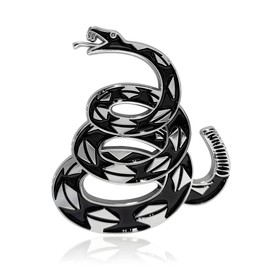 Dont Tread on Me Car Sticker, Automotive 3D Gadsden Flag Rattlesnake Metal Emblem Decal, Snake Emblems Badge Bumper Decoration for Car Truck Motorcycle, Car Accessories (Silver & Black)