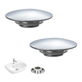 2 Pcs Bathroom Sink Push Button Replacement Parts, Easy Pop Up Bathroom Sink, 66mm Push Button Pop Up Sink Waste Drain Stopper, Click Clack Replacement, Drain Stopper for Bathroom Sinks