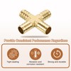 sourcing map 1Pcs Brass 4 Way Pipe Fitting, 3/4" (19mm)