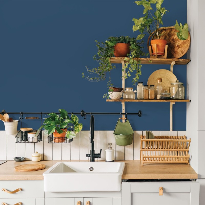 Glidden Total 1 gal. Blueberry Pie/Blue Eggshell Interior Paint with