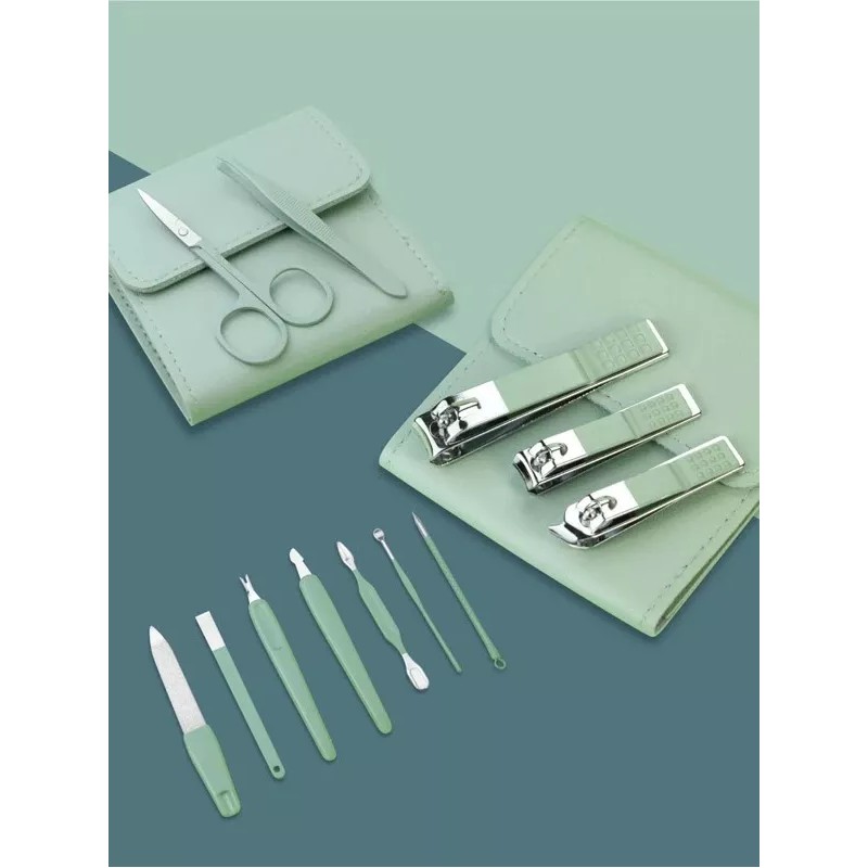 SH106 Manicura Y Pedicura Acero Inox 12pcs Portátil Set Manicura