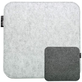DuneDesign Felt Seat Cushion Square 35 x 35 cm Chair Cushion Seat Cover 8 mm Light Grey Grey