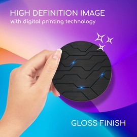 1 x Round Coaster - Futuristic Technology Gaming Style Cork Backed MDF Glossy Tea Coffee Accessory #21568