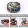 Portable pill box peacock pattern 4 grid pill box, travel