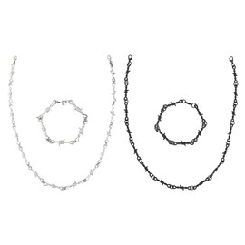 SUPERFINDINGS 4 Pieces Unique Thorn Necklace Punk Style Black Silver Thorn Choker Necklaces Gothic Barbed Wire Chain Necklace Hiphop Rock Birthday Jewellery Gifts, Alloy Steel, No Gemstone