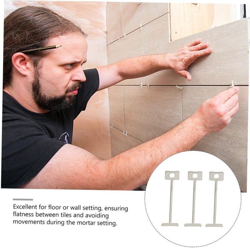 Operitacx 200pcs Ceramic Tile Spacers Reusable Tile Leveling Needles for