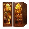 Flever Dollhouse DIY Book Nook Miniature Kit, Bookshelf Insert Decor,