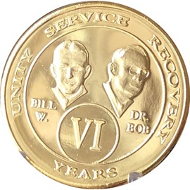 31 Year AA Founders Medallion Gold Plated Sobriety Chip