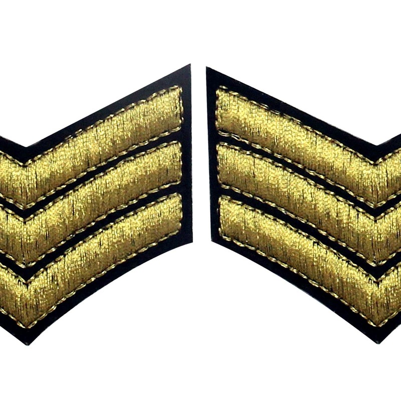 Army Uniform Chevron Sergeant Rank Emblem Military Weapon Shoulder Embroidered