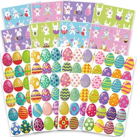 FAMYGFT 256PCS Easter Stickers for Kids,Easter Egg Sticker Cute Bunny Rabbit Holiday Sticker Funny Water Bottle Sticker Label for Envelope Scrapbooking Laptop Classroom Party Easter Basket Stuffer