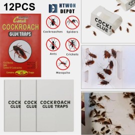 HTWON 12PCS Roach Motels Cockroach Bug Killer Sticky Pest Bait Glue Trap Spider Motel