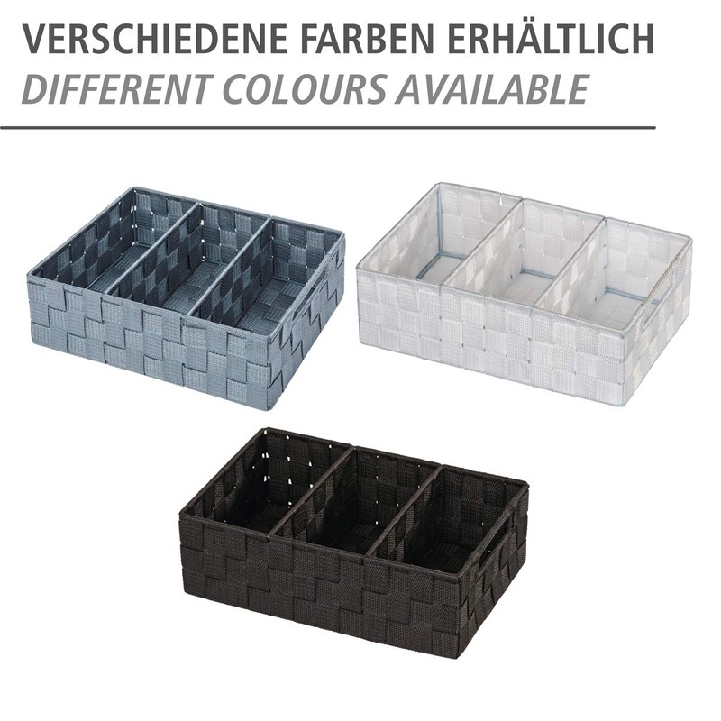 WENKO "Adria Organizer with Handles/Three Separations, Black