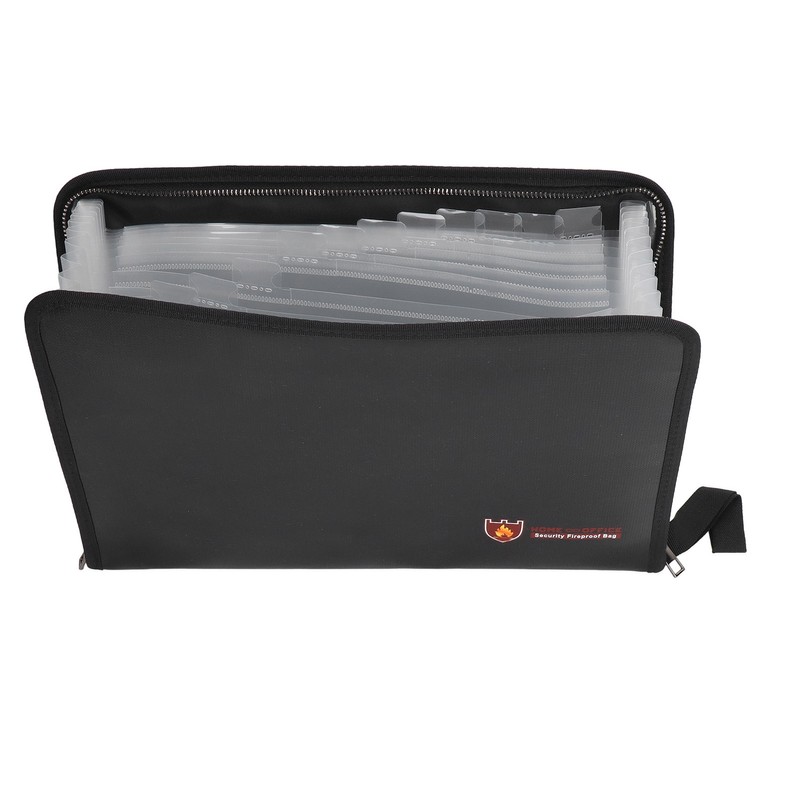 Fireproof File Folder Large Capacity 13 Layers Transparent Plastic Inner