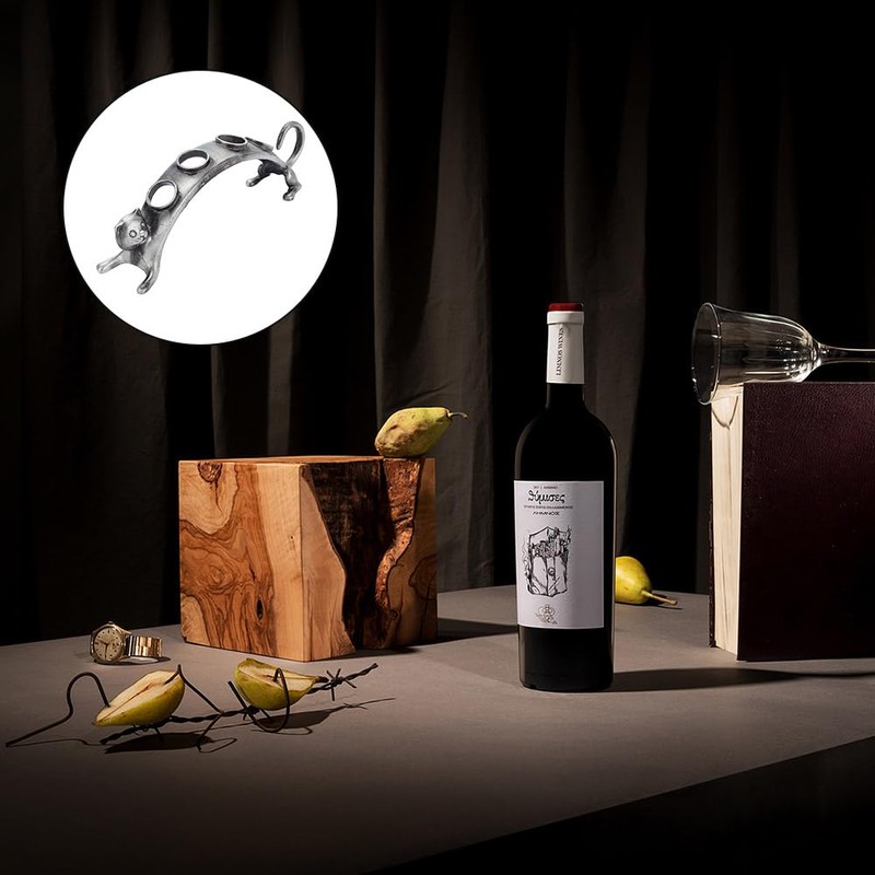 DELORIGIN Wine Stoppers Stand Cat Design 4 Holes Wine Bottle